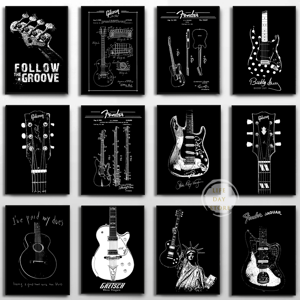 Picture Of Musical Instrument - آلة موسيقية الغيتار الكهربائي براءات الملصقات