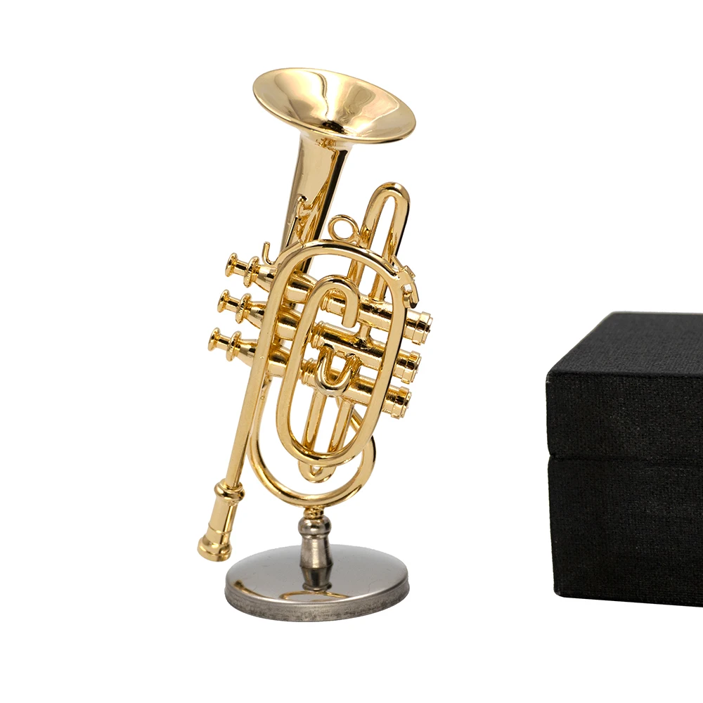 Musical Instrument Cornet - 1 قطعة نموذج البوق النحاسي المصغر
