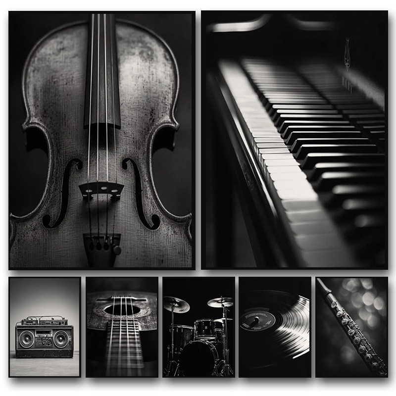 Picture Of Musical Instrument - لوحة فنية جدارية كلاسيكية بدون إطار