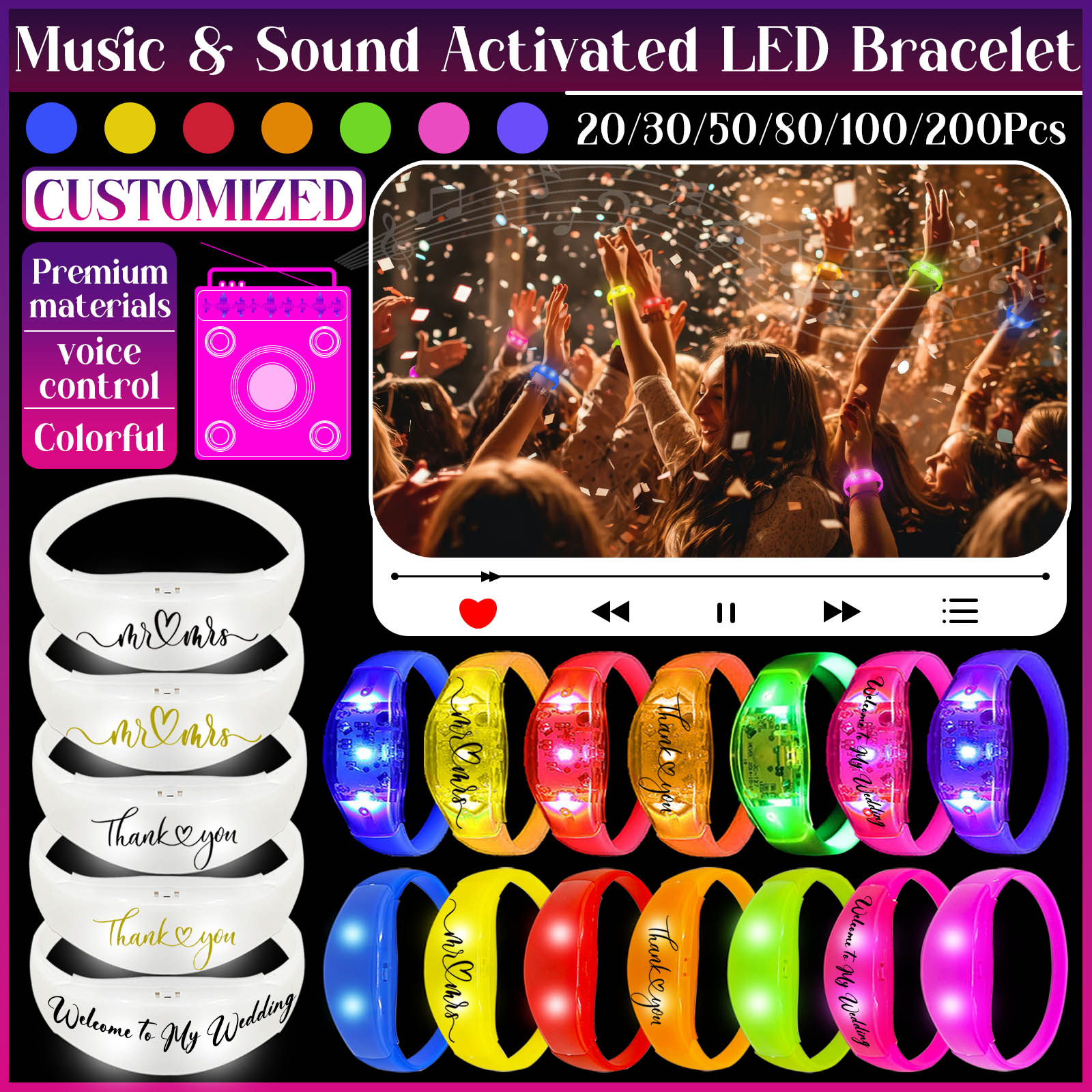 Musical Instrument Gong - 20-200 قطعة الموسيقى والصوت المنشط LED