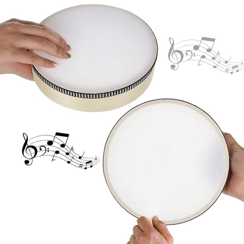 Musical Instrument For Toddlers - هدية 4/6/8/10 بوصة طبلة يدوية خشبية