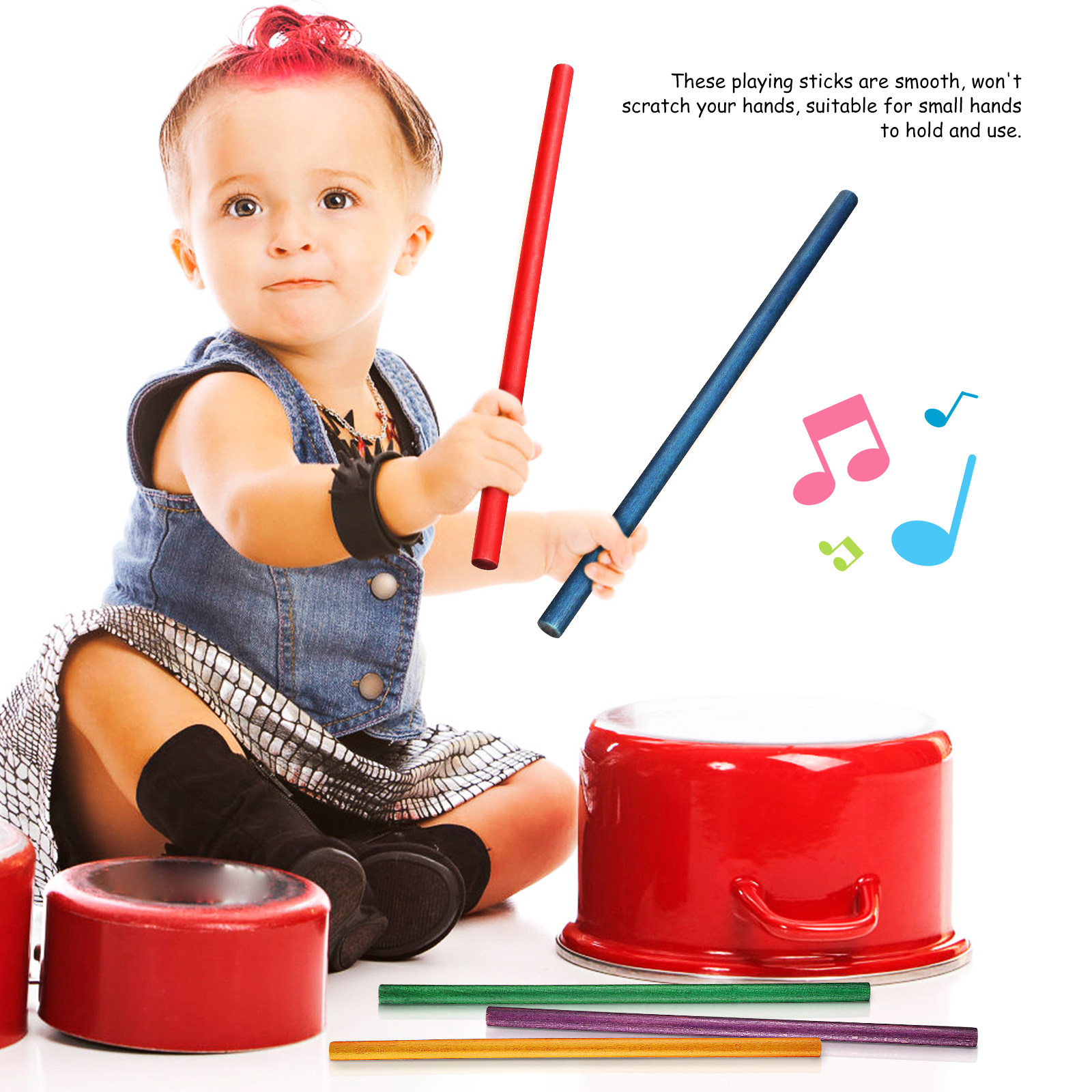 16 قطعة من عصي الإيقاع الخشبية - مراجعة Musical Instrument For Toddlers وسعره