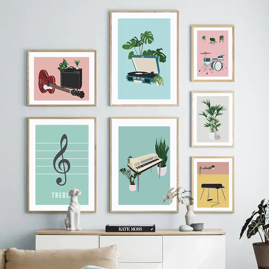 لوحة فنية جدارية بدون إطار لآل - مراجعة Picture Of Musical Instrument وسعره