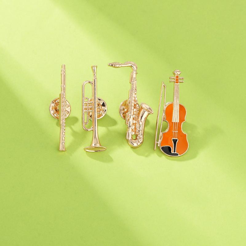 1 قطعة دبوس زينة معدني ذهبي بت - مراجعة Musical Instrument In Orchestra وسعره