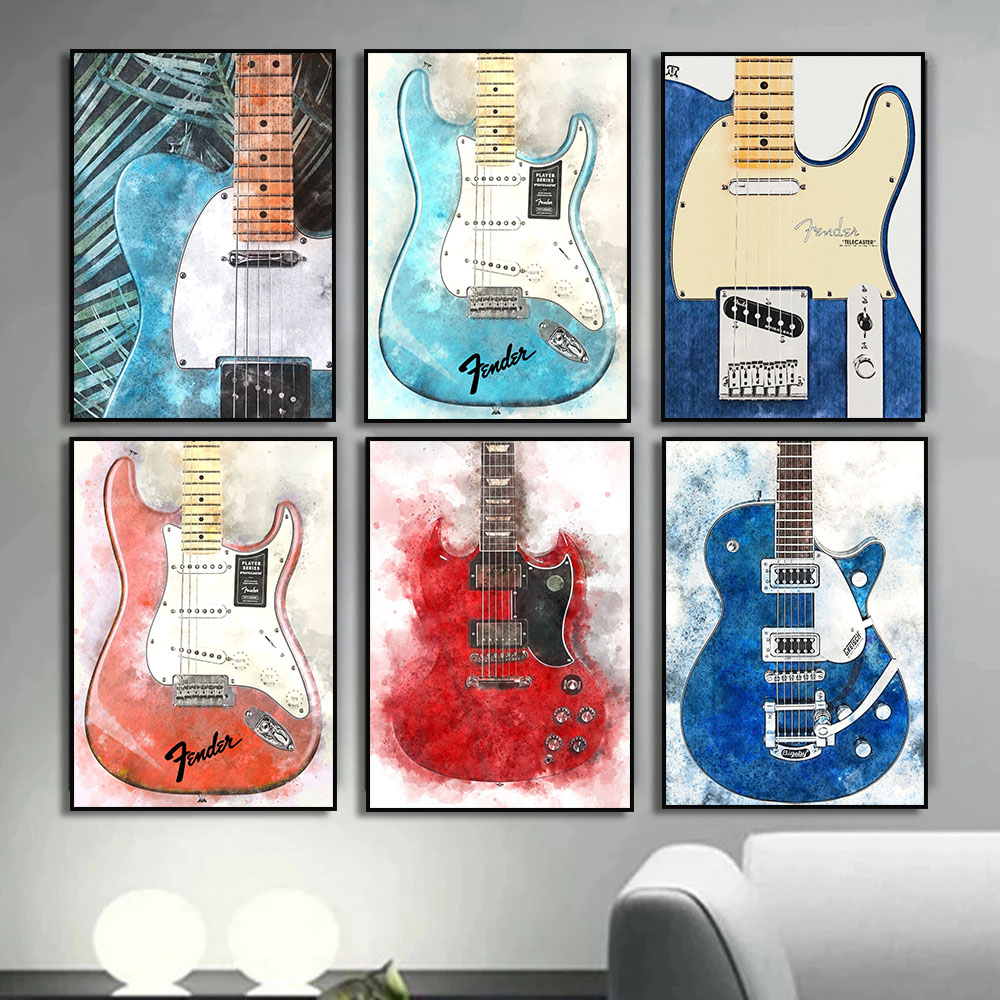 Paintings موسيقى الروك الغيتار - مراجعة Picture Of Musical Instrument وسعره